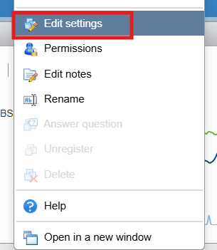 Menu Actions d'une VM